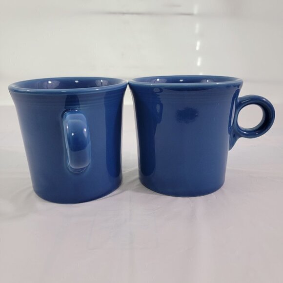 Homer Laughlin Fiesta USA Pottery Blue Ring Handle Coffee Tea Mugs – Set of 2 - Picture 11 of 16